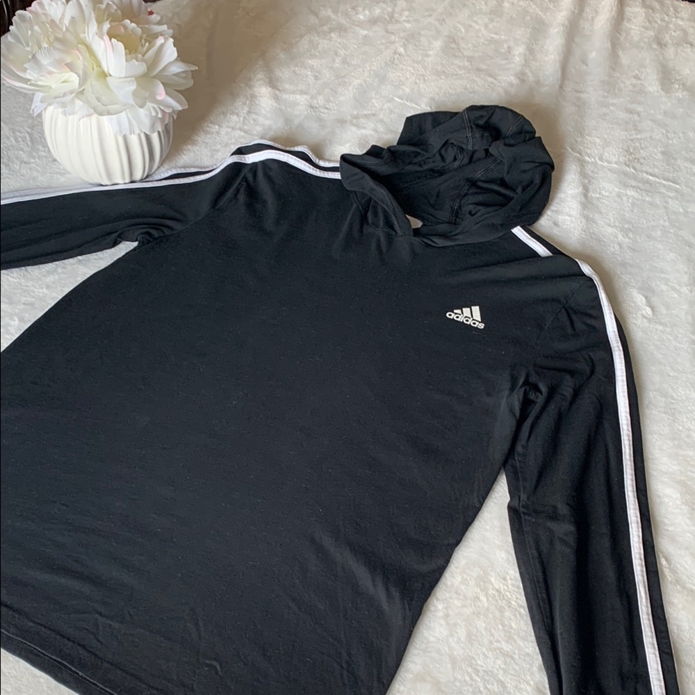 Adidas | Cotton Pullover with White Accents Boy Sz L